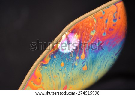 Soap Film Swirling Patterns Abstract Black Background