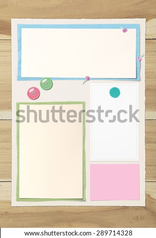 Blank Paper Page Layout On Wooden table for put the somthing