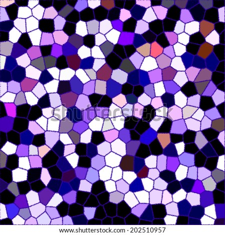 Digital abstract mosaic background pattern in shades of purple, lilac, pink and white.