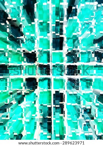 abstract green mosaic dimension zoom background