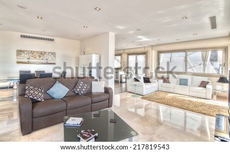 Living room in the modern villa