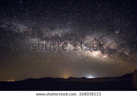 Milky Way Galaxy over Israeli Desert at Night