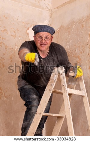 House Painter pointing at camera- Yes you can do it