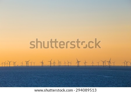WInd turbines out at sea in baltic sea
