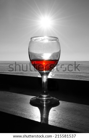Red wine and sun