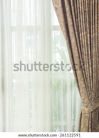 brown and  white curtains , use for background