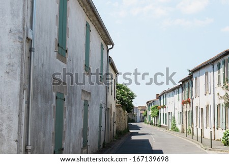 Quaint Village Street in a Rural French Village