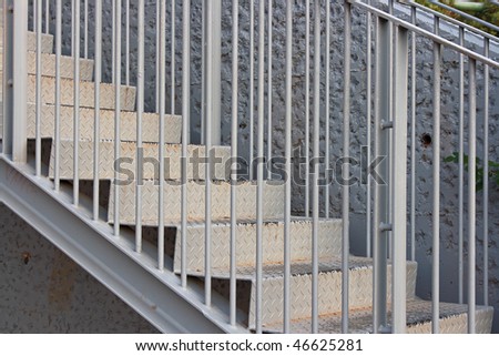 The closeup of steel stairs