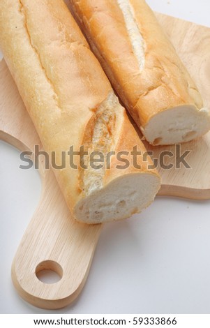 The french loaf on the board