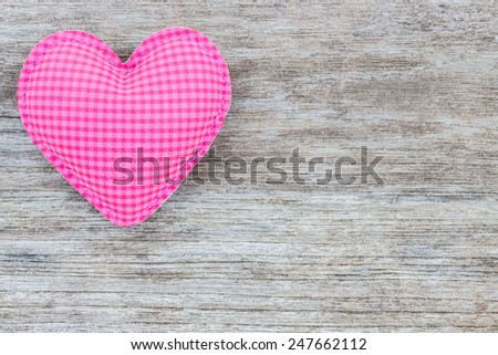heart love shape on wood background