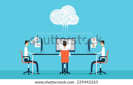 Vector people business programing develop web and application on cloud net work Vector people business programing develop web and application on cloud net work