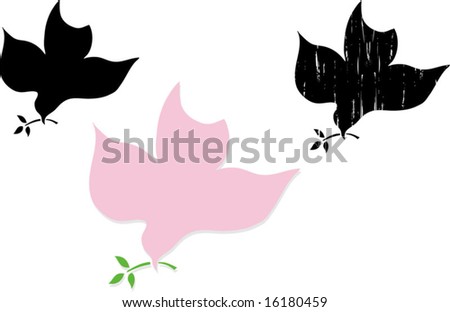 stock vector : Dove - Birds in flight