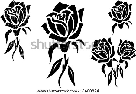 stock vector Black Rose