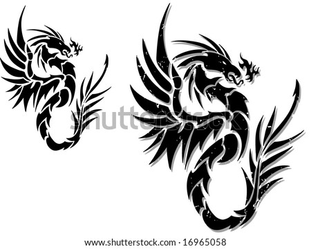 tattoo dragons. stock vector : Tattoo dragon
