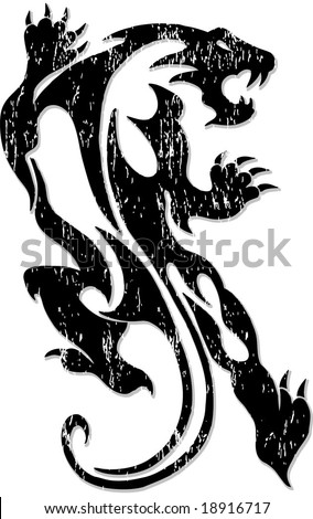 black panther tattoo designs. stock vector : Black panther