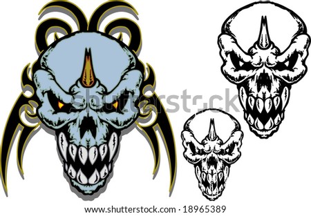 stock vector Skull tribal