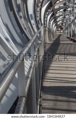 Internal Structure of Perrault bridge in park Rio Madrid in Madrid, Spain