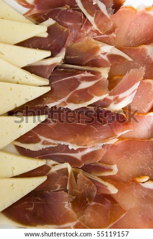 cold meats, cheese, ham and loin
