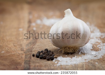 Three good things garlic, pepper and salt