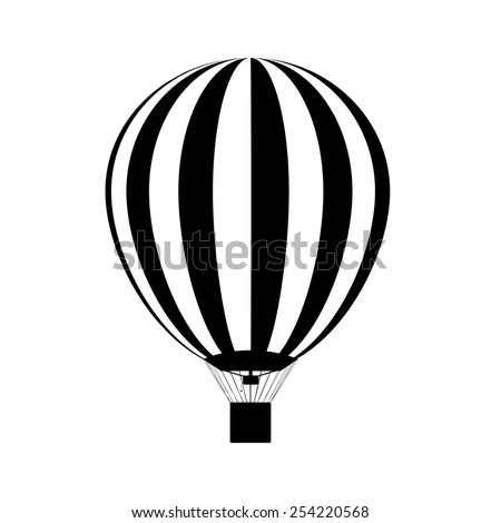 Hot air balloon in the sky. silhouette. Vector