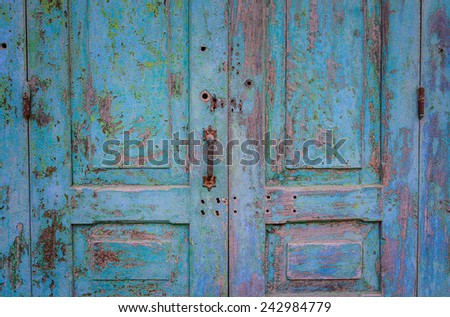 old grunge wooden door panel.