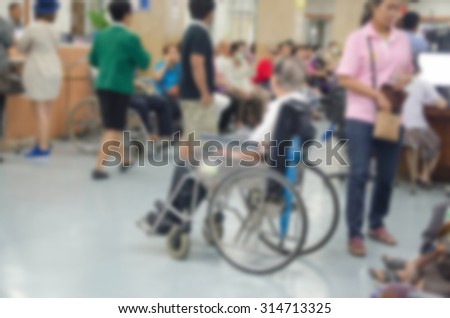 Blur patient waiting for see a doctor The hospital has many patients
