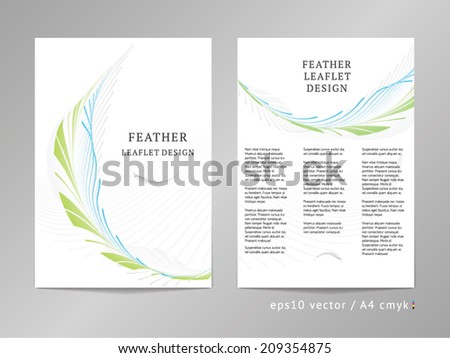 Three Column Double Sided Vector Leaflet Brochure Cover Layout Template With Two Colored 2 Sided Brochure Template