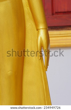 Detail of hand of Golden Buddha statue