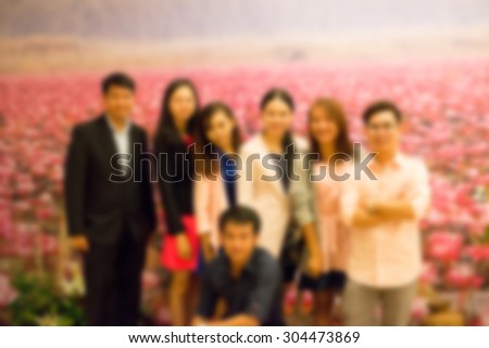 Blurred group of people friendship and community concepts.
