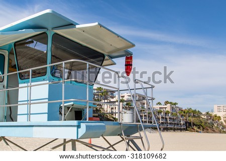 rescue station on the beach in Long Beach, Los Angeles