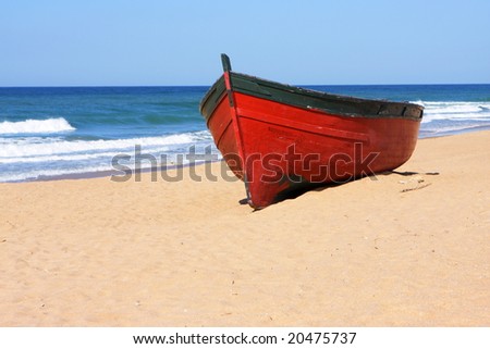boat on the beach, Canos de la Meca, Spain, Andalusia, Europe