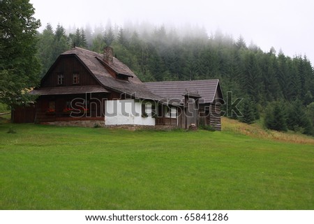 old wooden house at Solan, Natural Protected Area Beskydy, Czech republic
