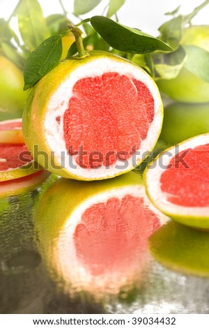 isolated red grapefruit
