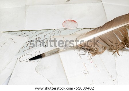 letter ,envelope and feather