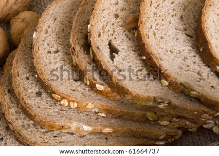 background with fresh diet bread