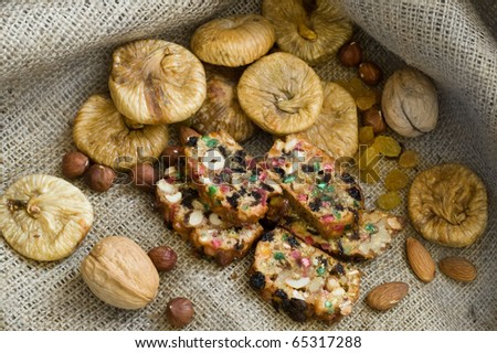 dry figs,nuts and cookies