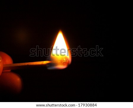 Picture of fingers holding a burning match