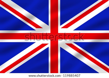 uk flag with some folds in it