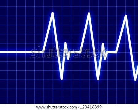 heart monitor on a blue background