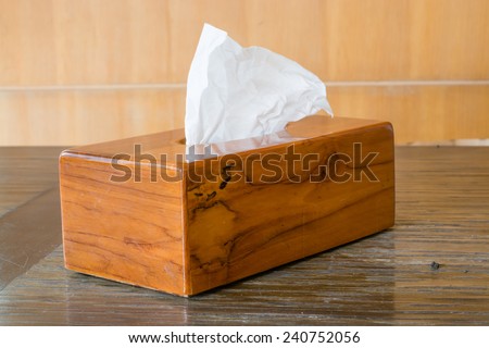 Tissue box on the table.