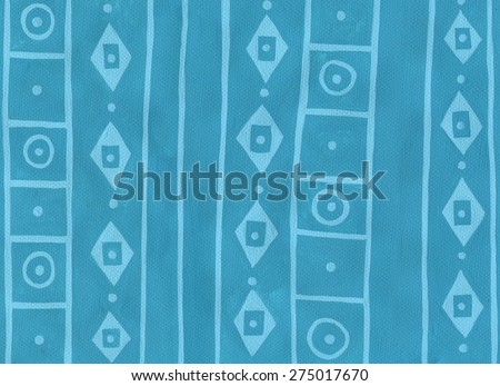 Geometrical hand painted abstract background A - blue turquoise