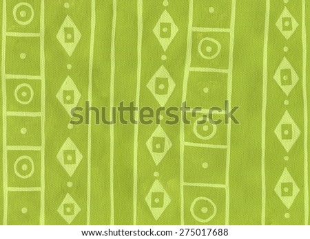 Geometrical hand painted abstract background A - yellow green