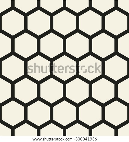 Vector Seamless Modern Style Pattern with Solid Hexagons