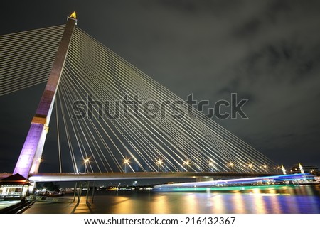Rama VIII Bridge - Chao Phraya River - Bangkok Thailand