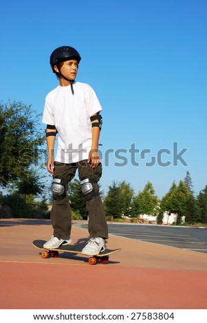 Boy Riding Skateboard