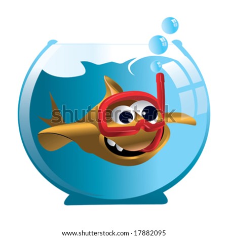 goldfish cartoon image. vector : cartoon goldfish