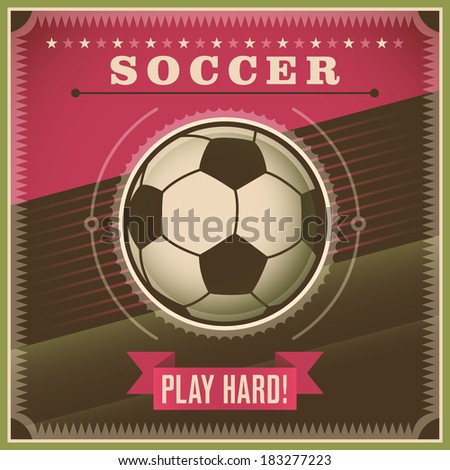 Soccer background with retro design. Vector illustration.