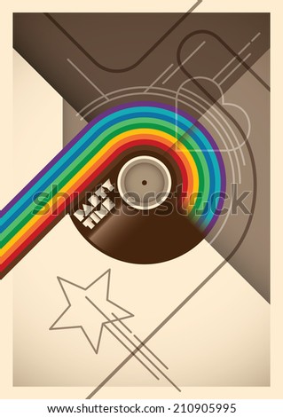Abstract party poster with rainbow Vector illustration Abstract party poster with rainbow Vector illustration