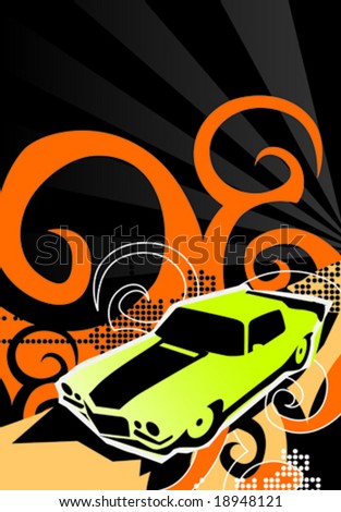 Corvette Stingray Logo Vector on Stock Vector Car Poster Vector Illustration Save To A Lightbox