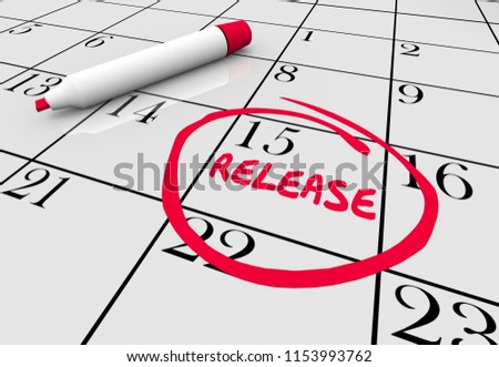 Release New Product Launch Available Calendar Day 3d Illustration